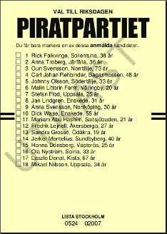 Lista Stockholm (hela Stockholms län). Lista Stockholm (hela Stockholms län).