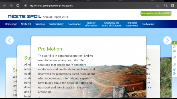 Screenshot of the protest site