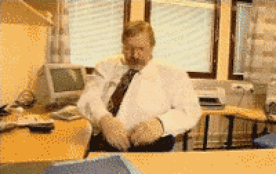 A very frustrated office worker